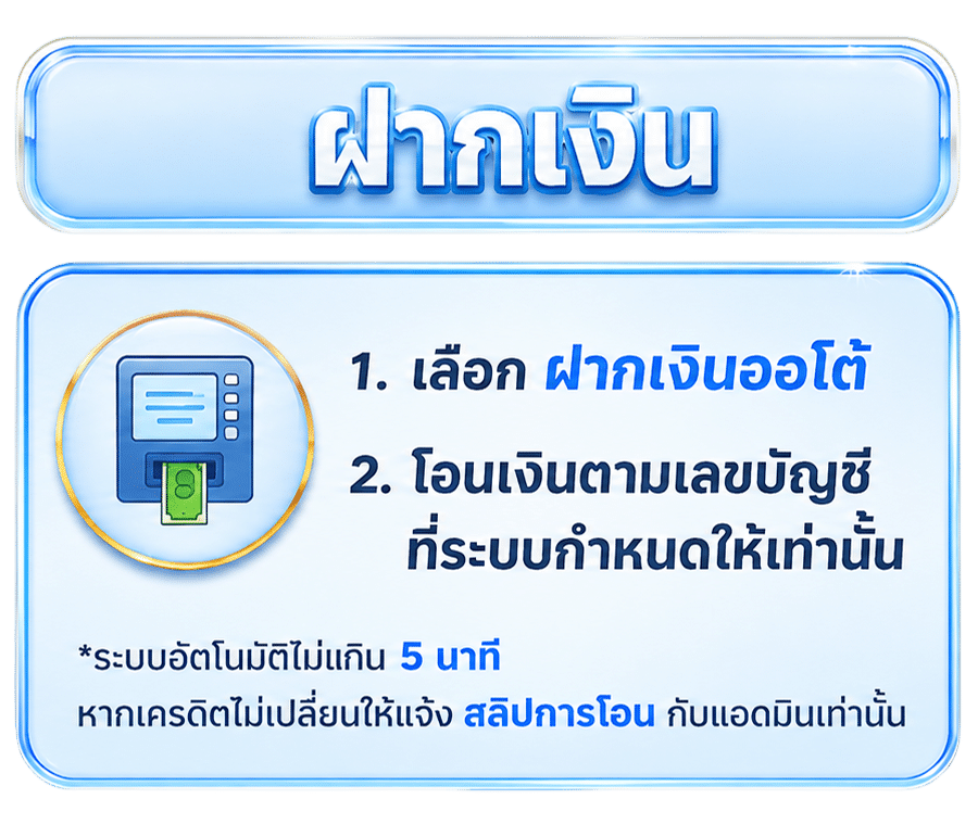 ขั้นตอนการฝากเงิน